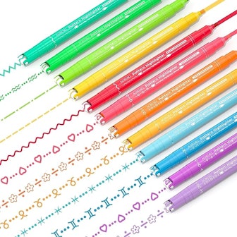 AOROKI Highlighter Pattern Pen (12-Pack)