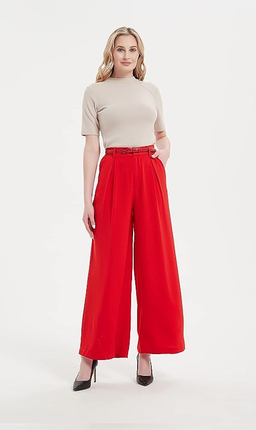 Tronjori Wide Leg Long Palazzo Pants