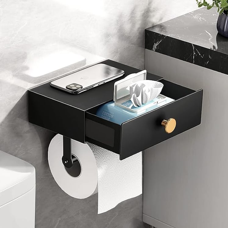 VOLDRA Toilet Paper Holder with Shelf 