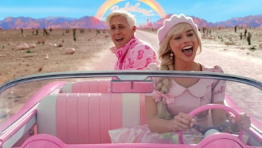 Ryan Gosling and Margot Robbie drive away from Barbieland in 'Barbie'