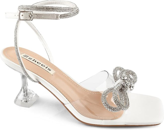 Zzheels Double Bowknots Crystal Slingback Heels