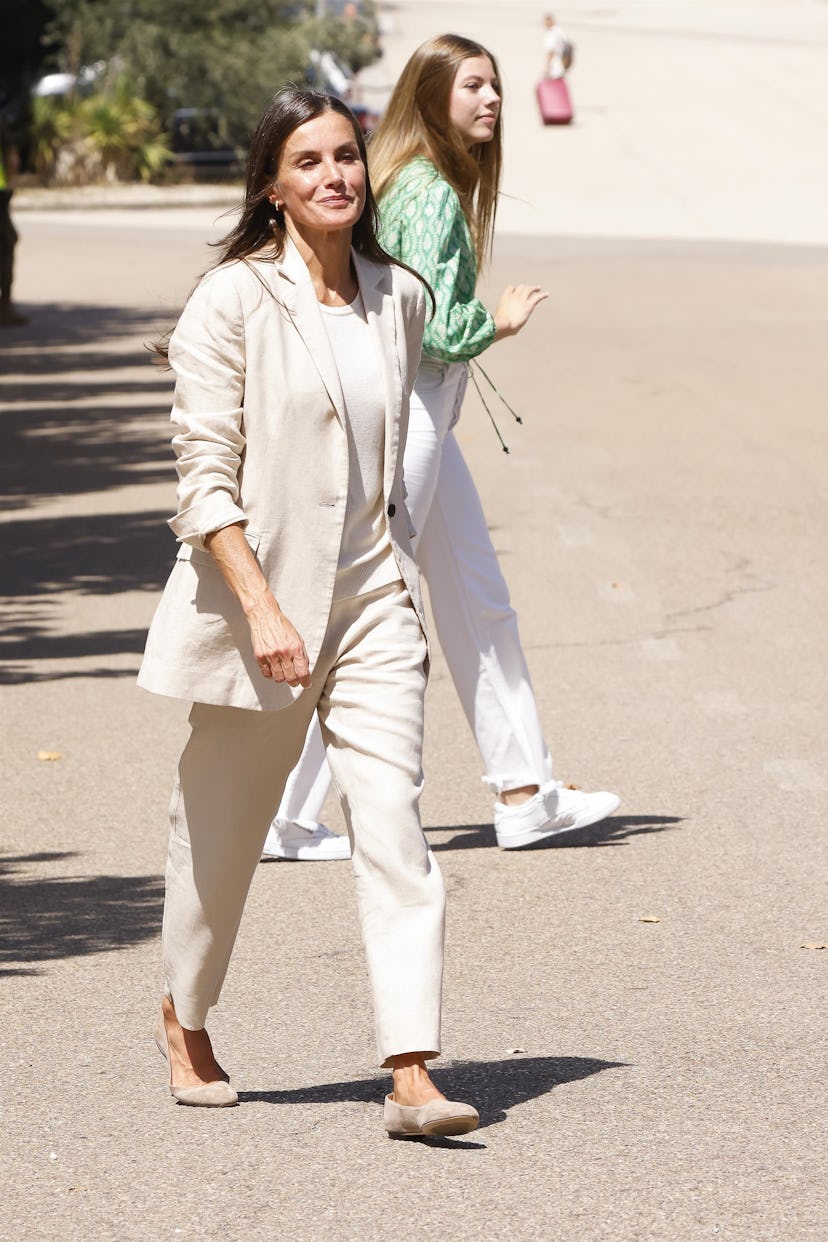 Queen Letizia of Spain is seen on the 17 August, 2023 in Zaragoza, Aragon, Spain.