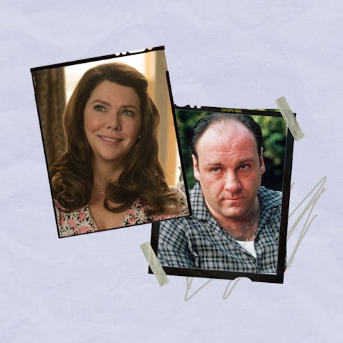 Lorelai Gilmore (Lauren Graham) in 'Gilmore Girls' and Tony Soprano (James Gandolfini) in 'The Sopra...