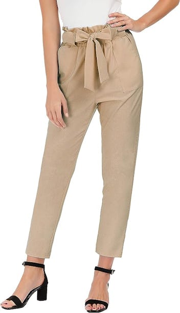 GRACE KARIN Cropped Paper Bag Waist Pants