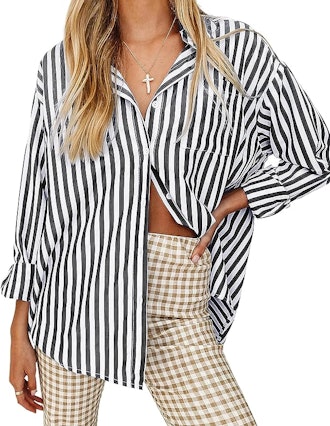 thefablandStriped Long Sleeve Blouse