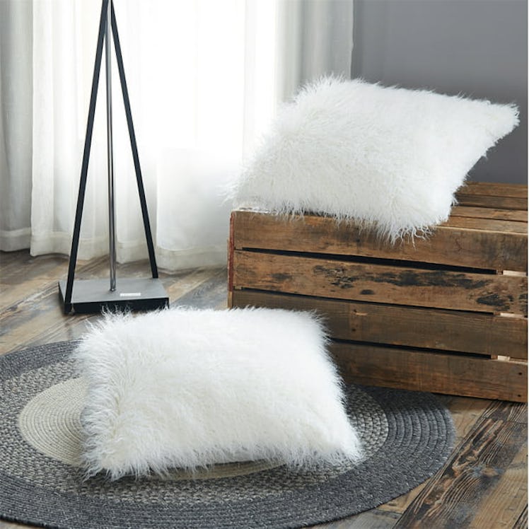 Mongolian faux-fur Pillow Shell 2 Piece Set