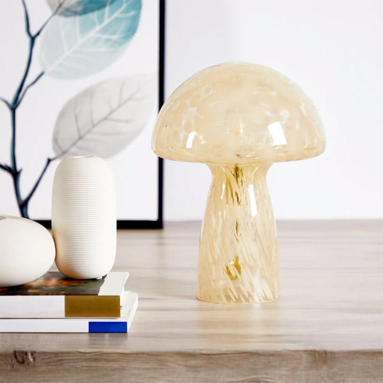 Novelty Glass Mushroom Lamp