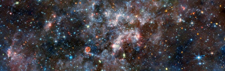 photo of gas clouds against a background of stars in space