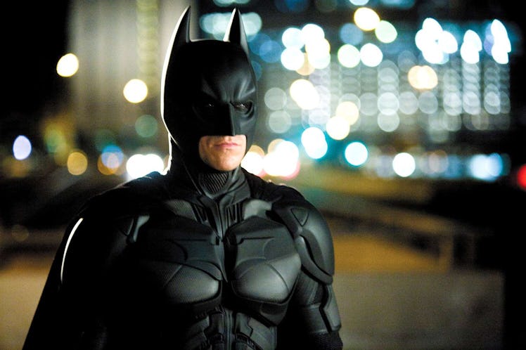 Christian Bale wears his Batman costume in 2012's 'The Dark Knight Rises'