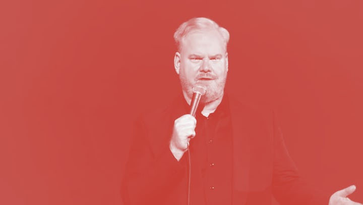 Jim Gaffigan on stage in his new special 'Dark Pale.'