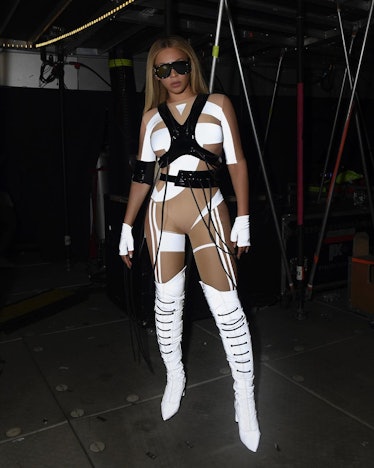 Beyoncé wears a custom Demobaza look during her "Renaissance" world tour.