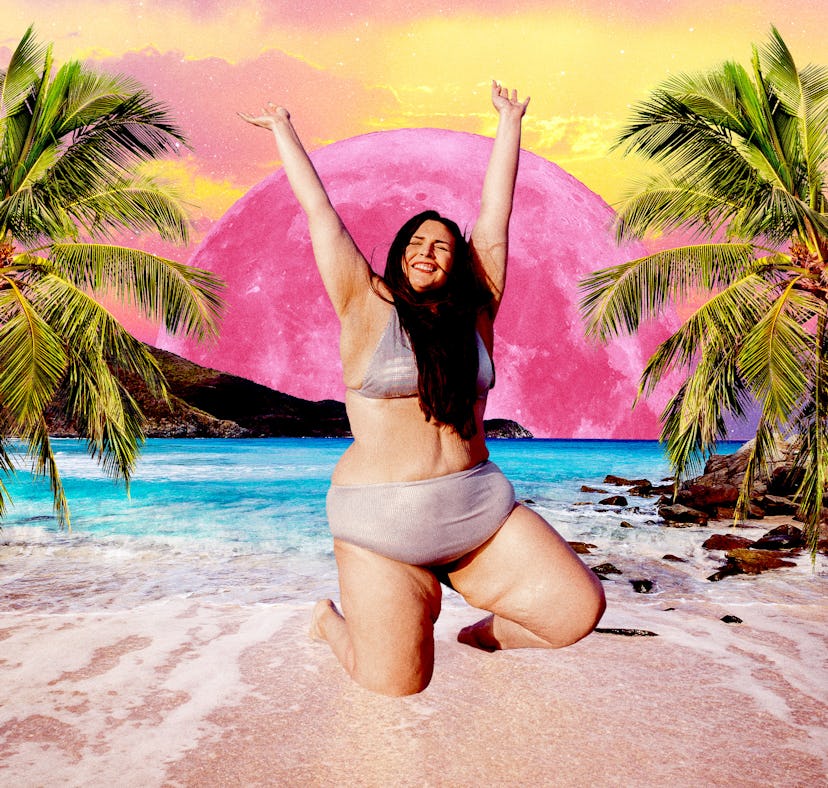 Woman on Caribbean vacation planned by an astrologer.