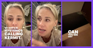 A TikTok mom is going viral after recording herself hiding in the bathroom, waiting out her son's fr...