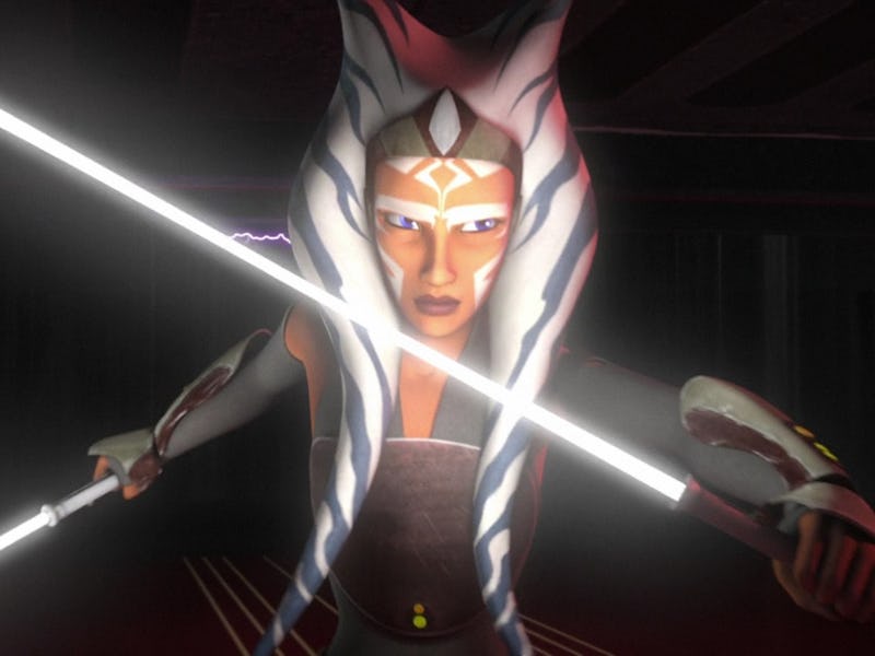 Ahsoka Tano faces Darth Vader in Star Wars: Rebels episode "Twilight of the Apprentice"