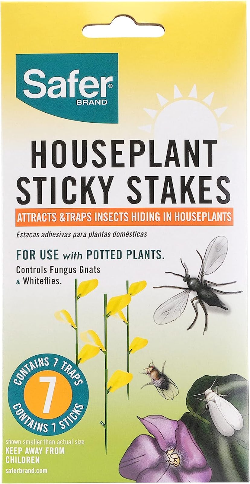 Safer Brand Houseplant Sticky Stake Insect Traps (7-Pieces)