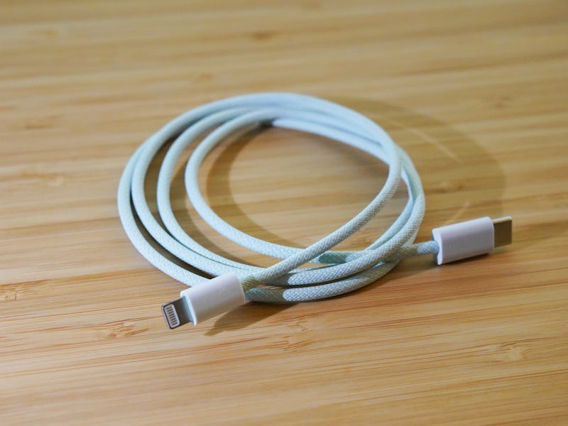 Official Apple braided Lightning to USB-C cable in green