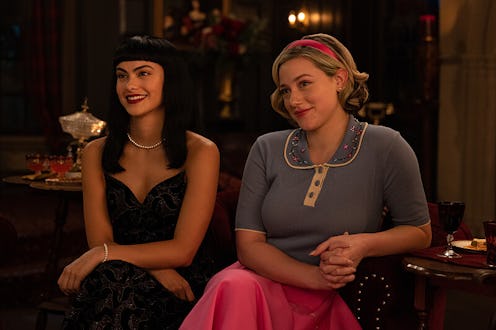 Camila Mendes as Veronica Lodge and Lili Reinhart as Betty Cooper in the 'Riverdale' series finale, ...
