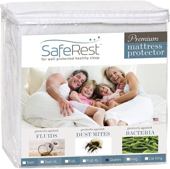 SafeRest Cotton Terry Waterproof Mattress Protector