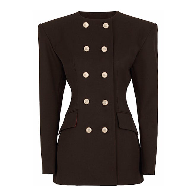 Dolce & Gabbana Shoulder-Pad Double-Breasted Blazer