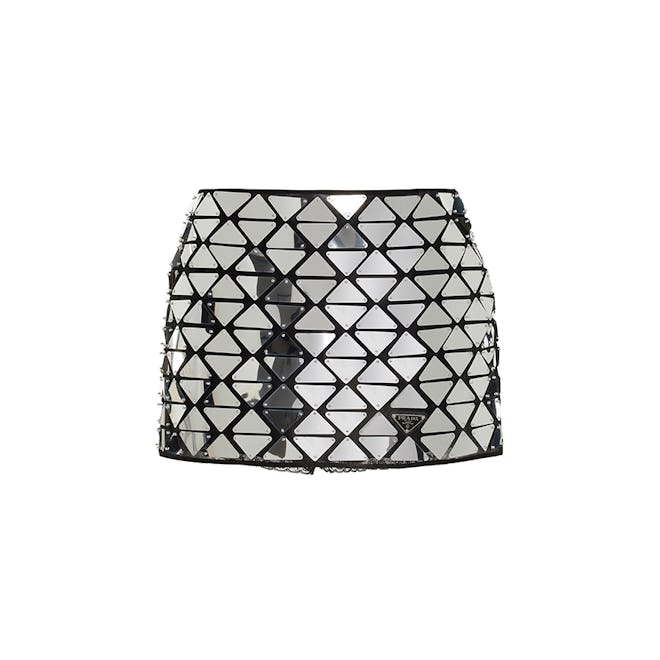 Prada Paillette-Embellished Organza Mini Skirt