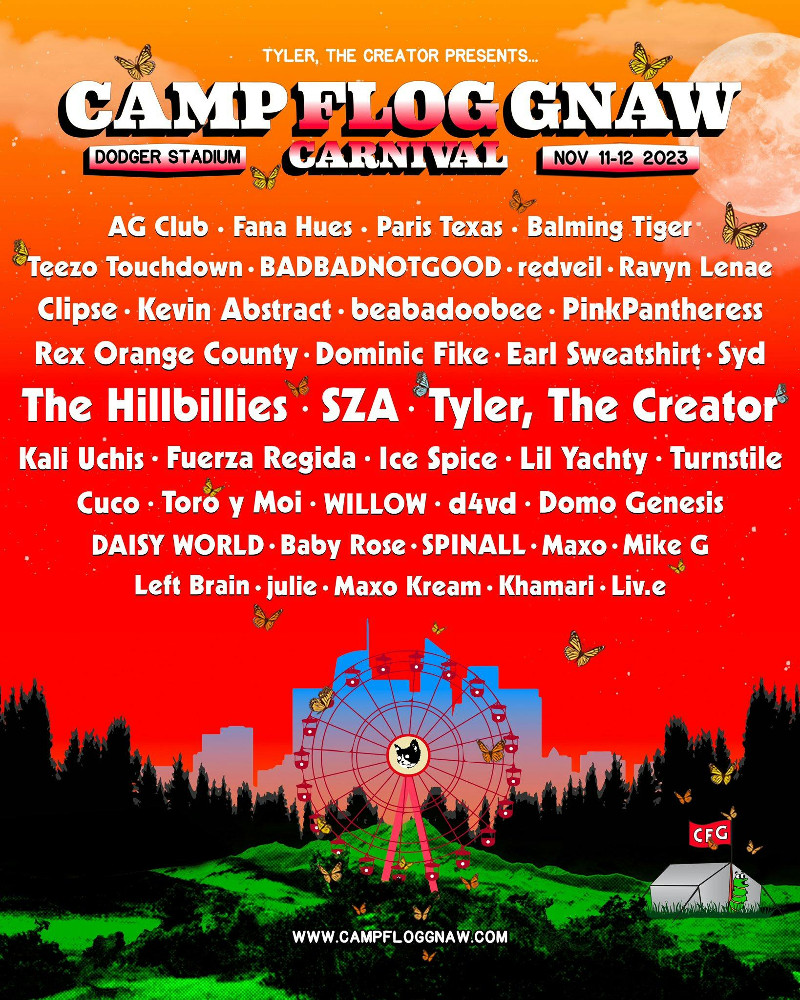 Tyler, The Creator’s 2023 Camp Flog Gnaw Festival: Location, Lineup ...