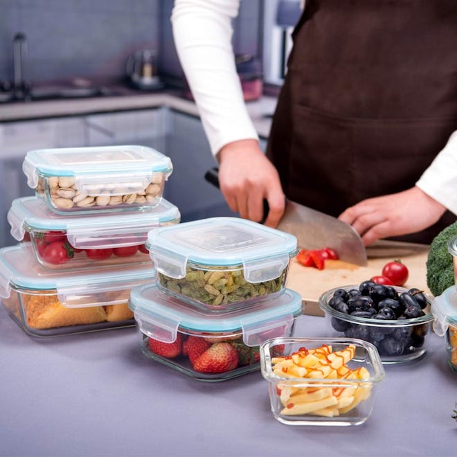 AILTEC Glass Food Storage Containers With Lids (Set of 9)
