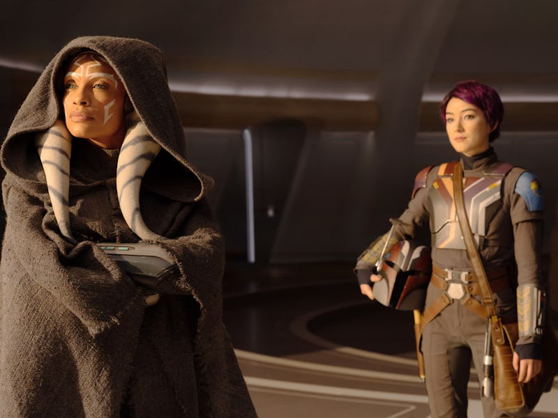 Ahsoka Tano (Rosario Dawson) and Sabine Wren (Natasha Liu Bordizzo) in Star Wars: Ahsoka