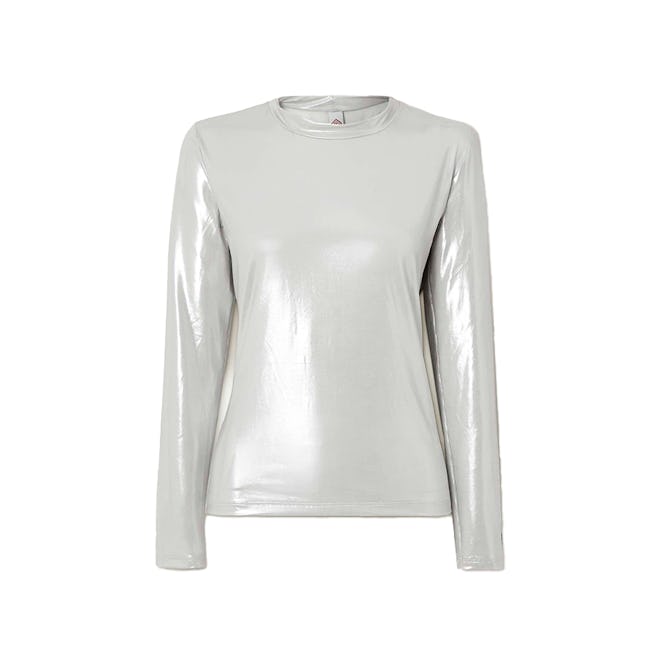 Jetset Glazy Metallic Stretch-Jersey Top