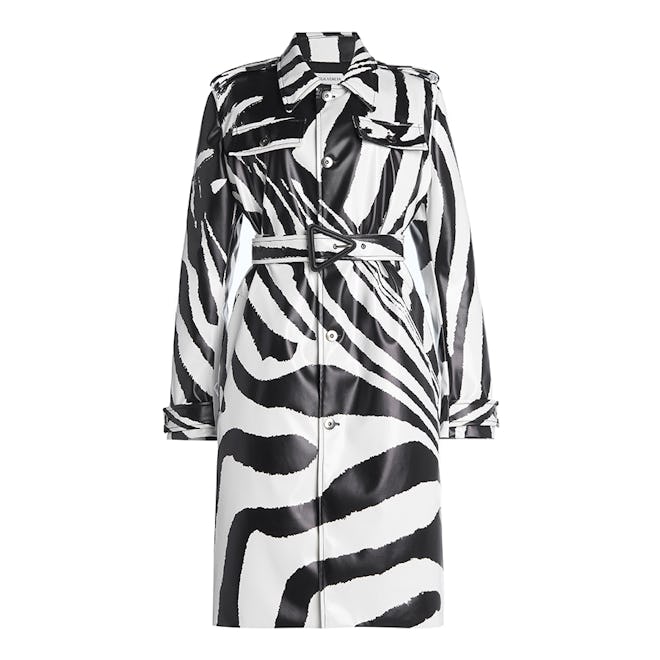 Bottega Veneta Zebra-Print Rubber-Coated Coat