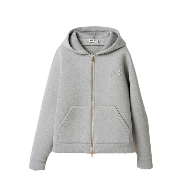 Miu Miu Embroidered Cotton Hoodie 