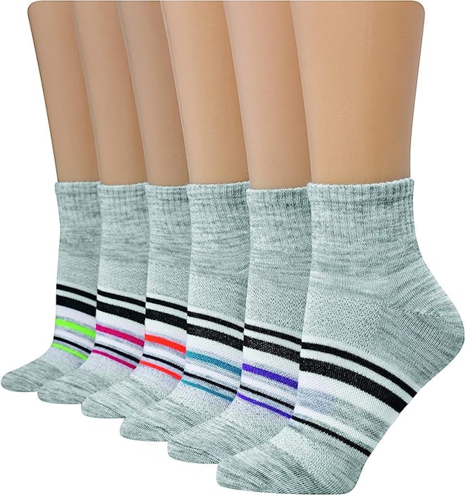 Hanes Lightweight Breathable Ventilation Ankle Socks (6-Pairs)