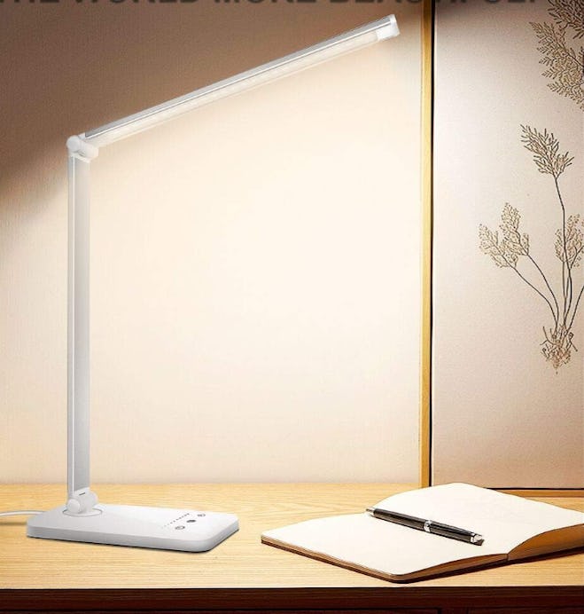 White Crown LED Desk Lamp Dimmable Table Lamp