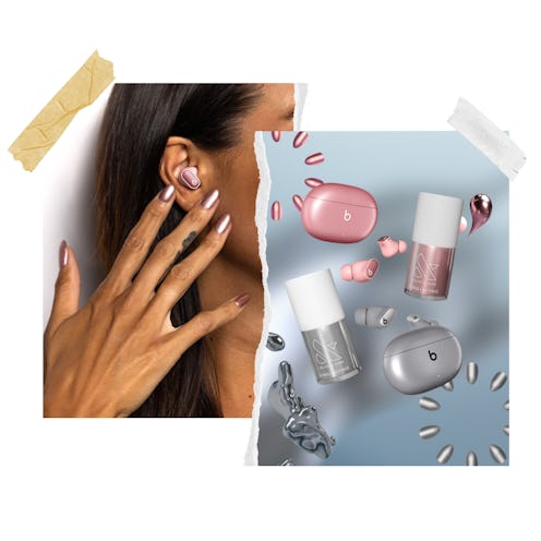 Olive & June & Beats are releasing a collection of chrome nail polish, earbuds, & press-on nails.