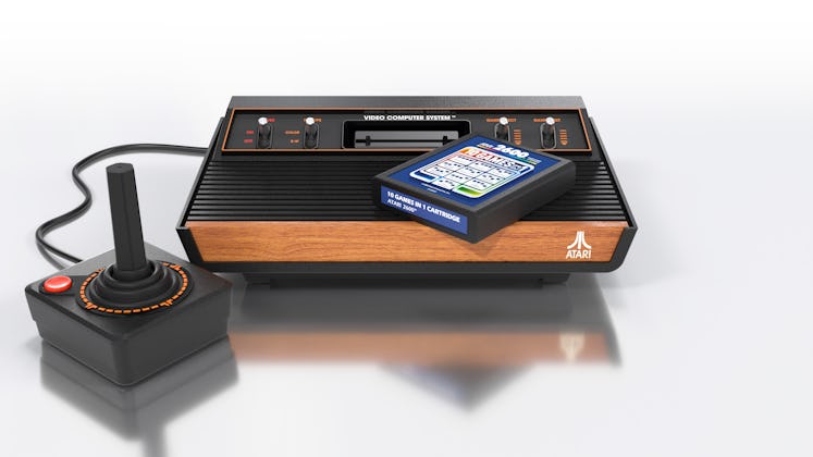 Atari 2600+ with the CX40+ controller and 10-in-1 game cartridge