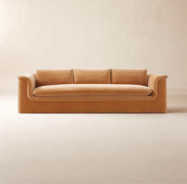 Mardones Camel Brown Velvet Sofa