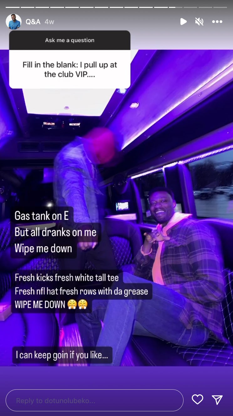 Dotun Olubeko&rsquo;s Q&amp;A Instagram story. Screenshot via Instagram