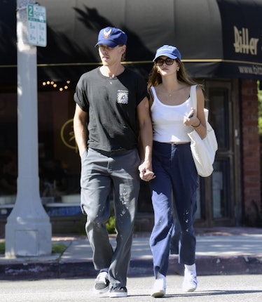 Kaia Gerber and Austin Butler seen in Los Angeles, California on August 20th, 2023. 