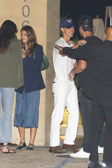 Kaia Gerber and boyfriend Austin Butler spotted with friends in Los Angeles, California.
