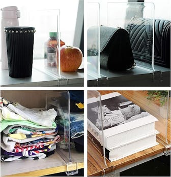 Hmdivor Clear Acrylic Shelf Dividers (6-Pack)