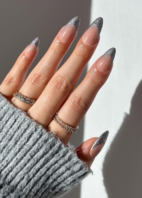 Here are design ideas for silver nails, from chrome French tips to metallic glitter nail polish.