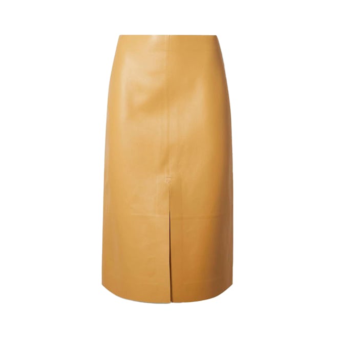 Chloé Leather Midi Skirt