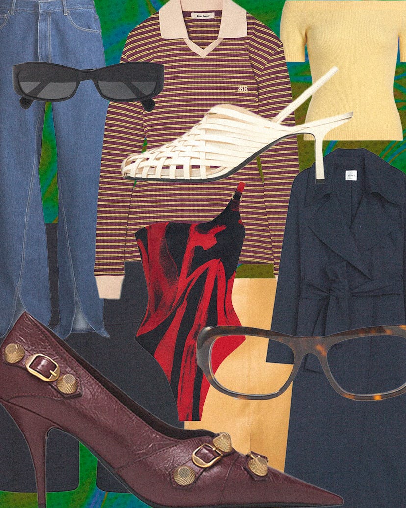 a collage of clothing and accessories from the end-of-summer sales