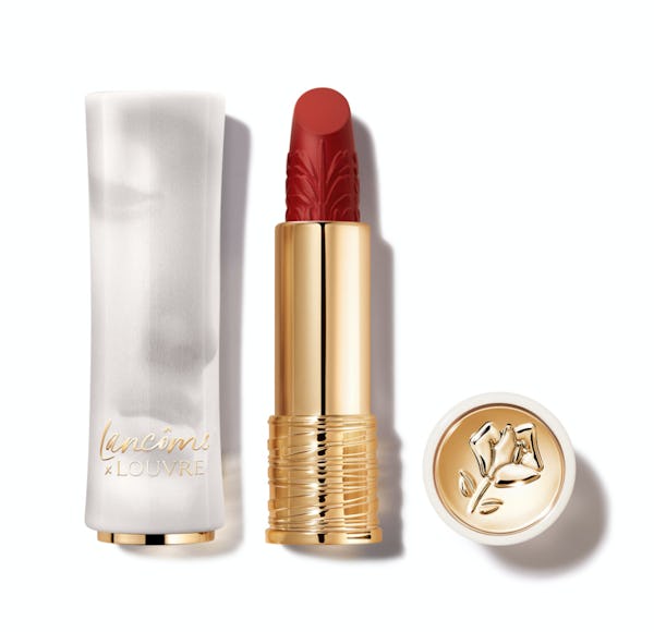 Lancôme x Louvre collection red lipstick color and packaging