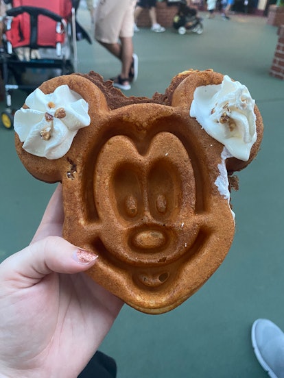 Tokyo Disneyland has a giant Mickey Mouse waffles available all day. 
