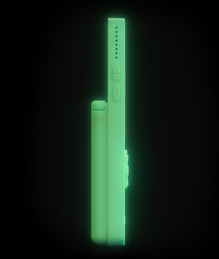 The Analogue Pocket “Glow in The Dark” has a glow that lasts 8 hours.