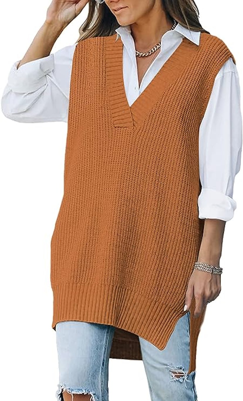 Viottiset Oversized V Neck Knit Sweater Vest