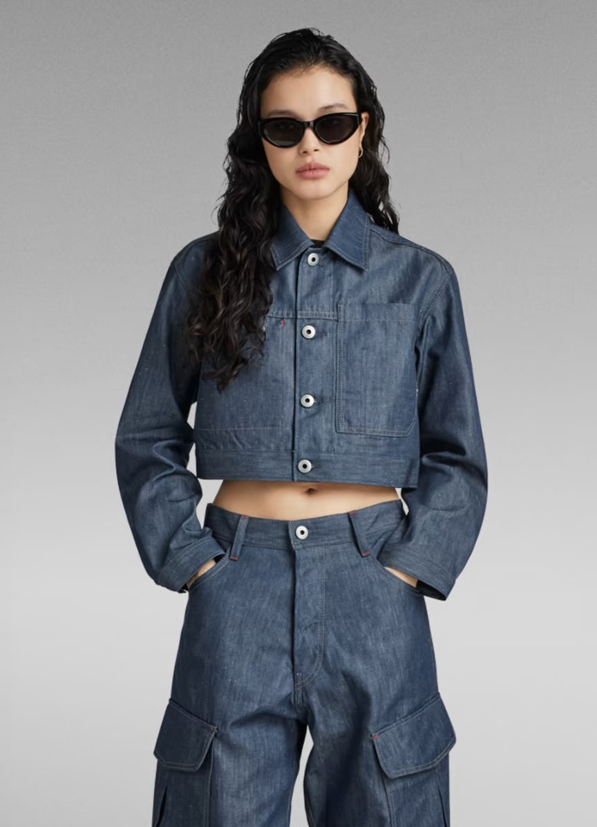 Premium Cropped Denim Jacket
