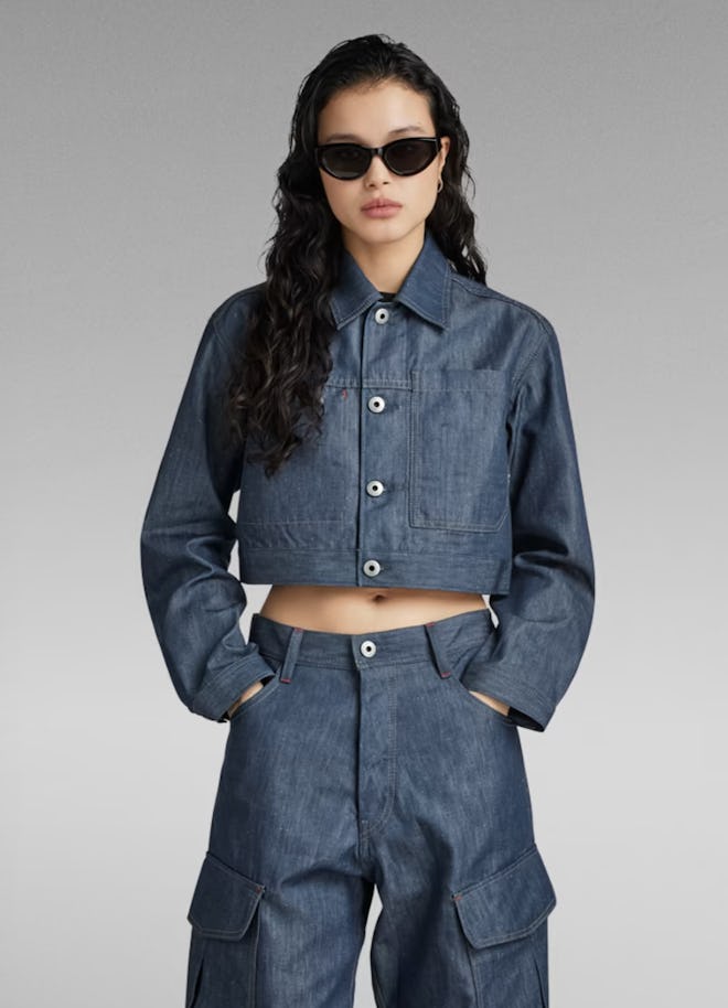Premium Cropped Denim Jacket