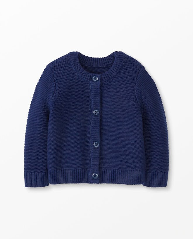Navy blue baby cardigan for fall photoshoot outfits for family
