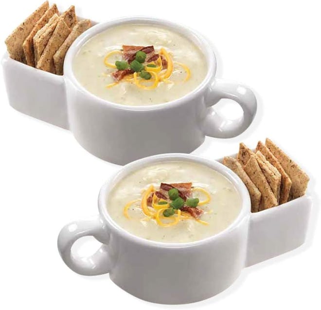 TIYOORTA Dual Soup and Cracker Mugs (2-Pack)